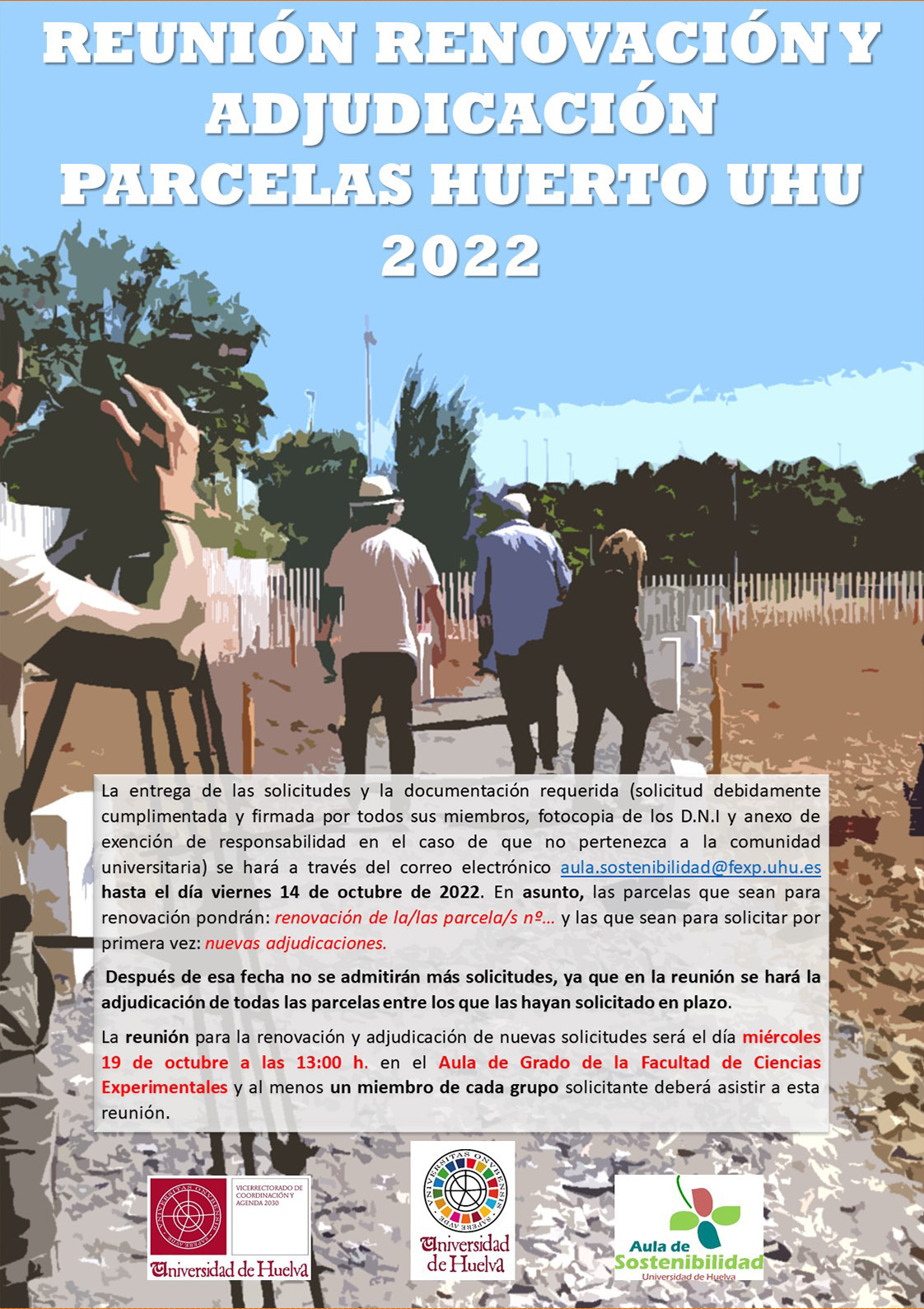 Reunión: renovación y adjudicación parcelas-huerto UHU