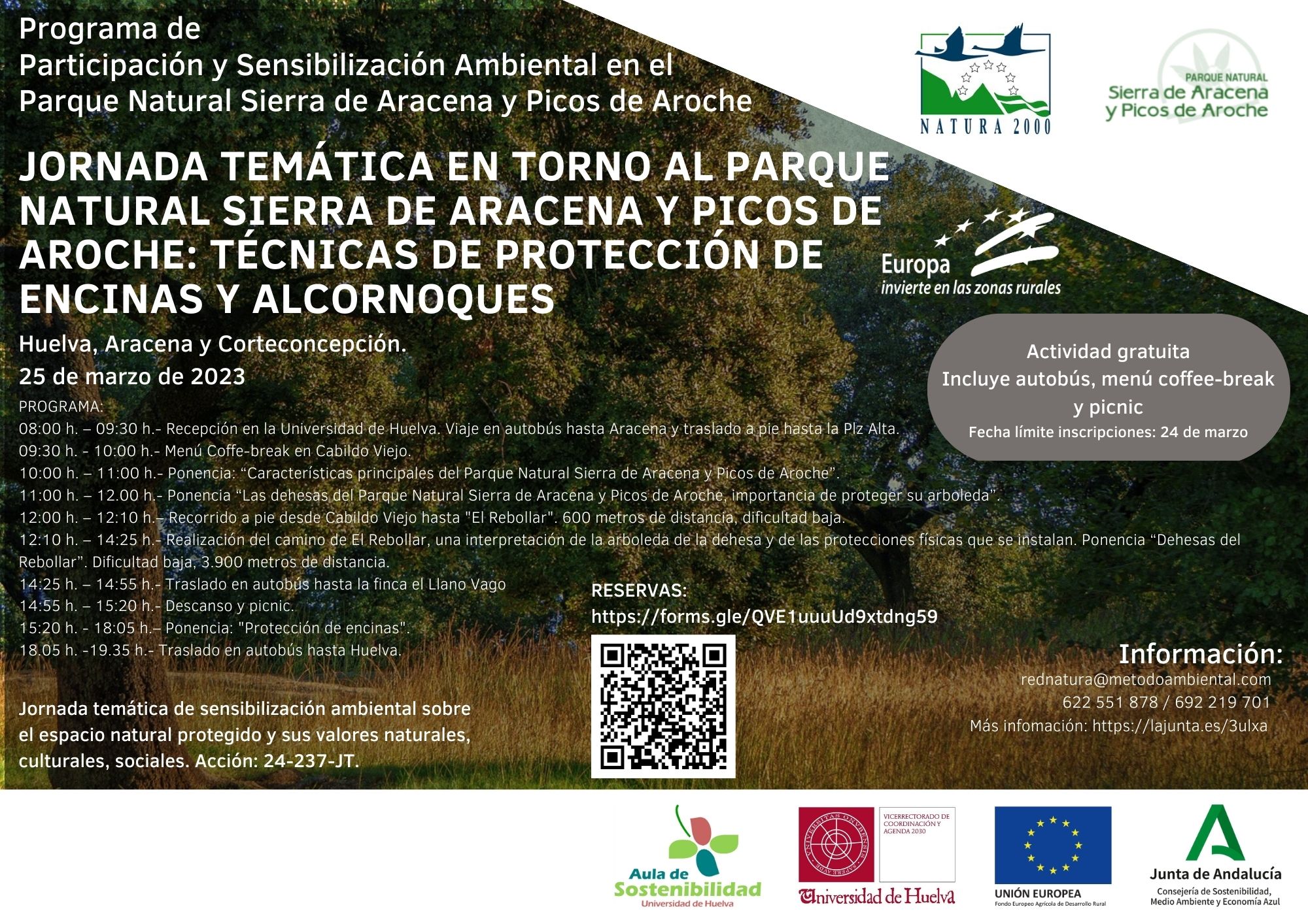 Jornada temática en torno al Parque Natural Sierra de Aracena y Picos de Aroche: técnicas de protección de encinas y alcornoques