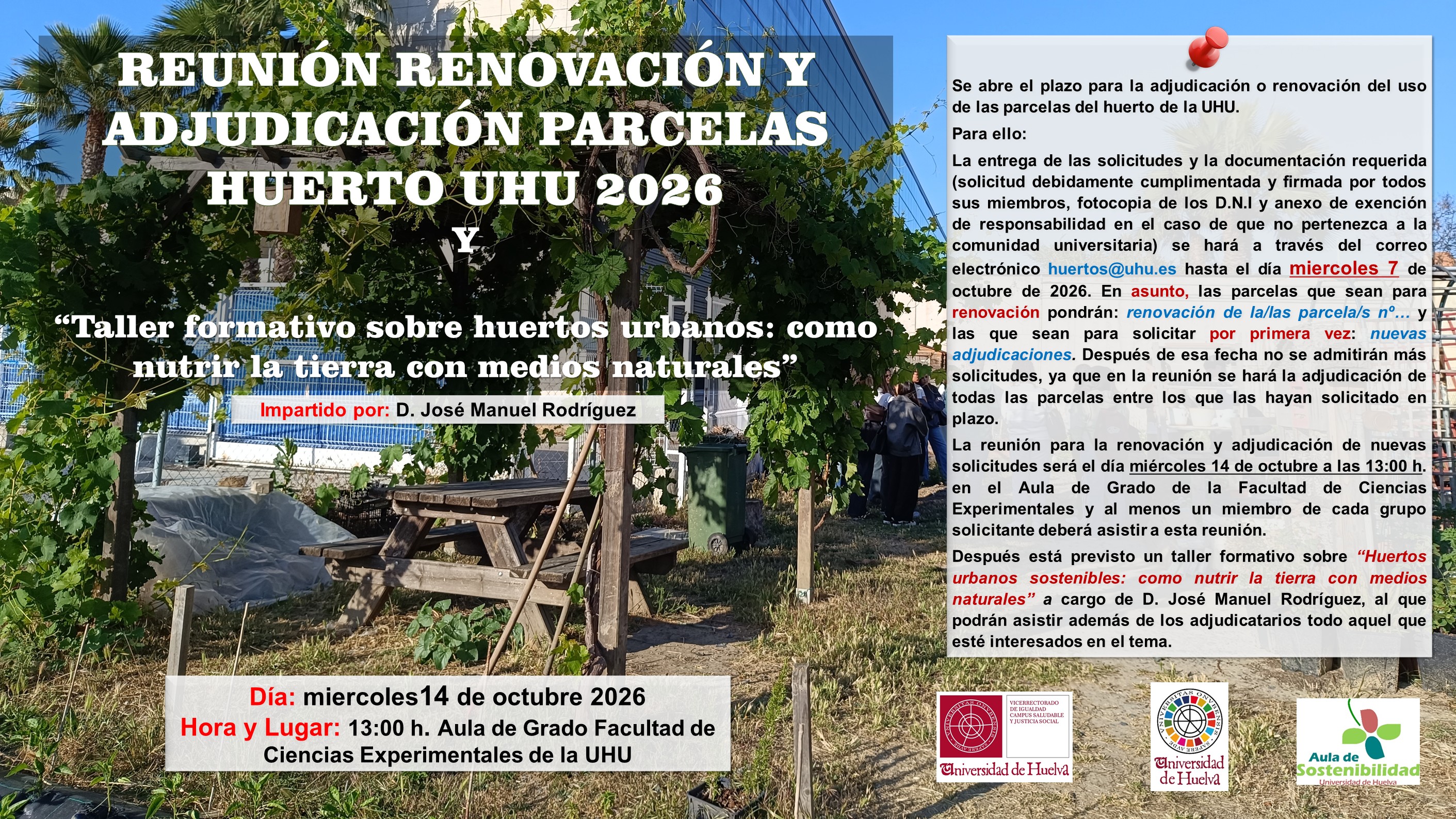 cartel adjudicación de parcelas