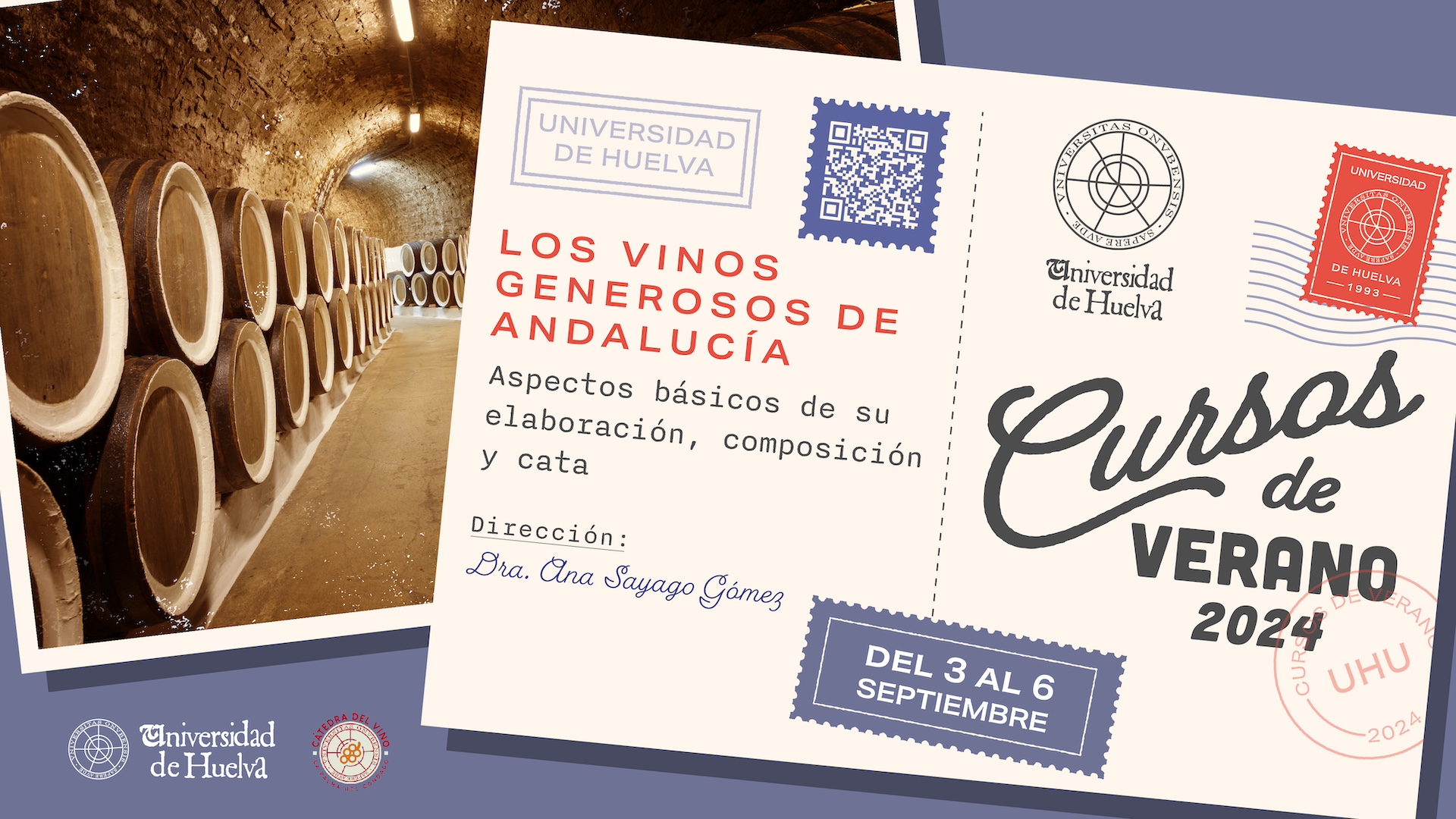 Cartel Curso Vinos Universidad de Huelva