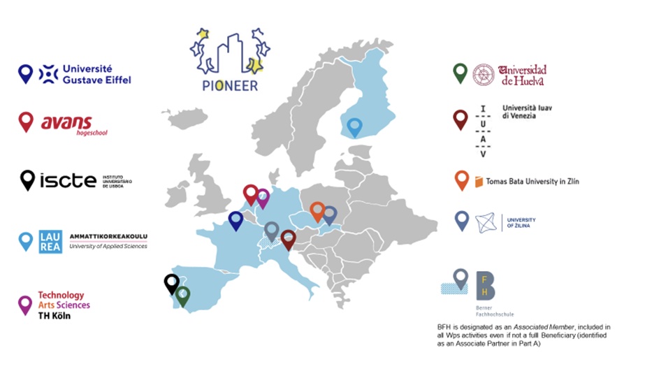  universidades socias de la Alianza PIONEER y las ciudades en las que se encuentran