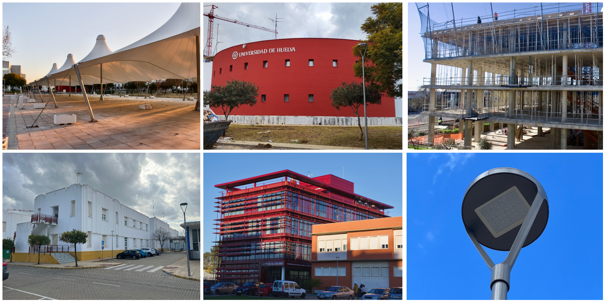 Collage de las seis obras de la UHU