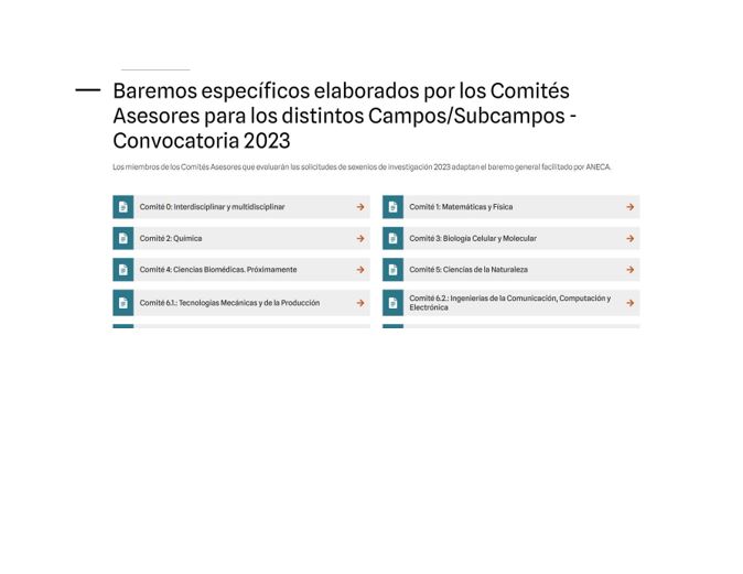 Baremos ANECA SEXENIOS