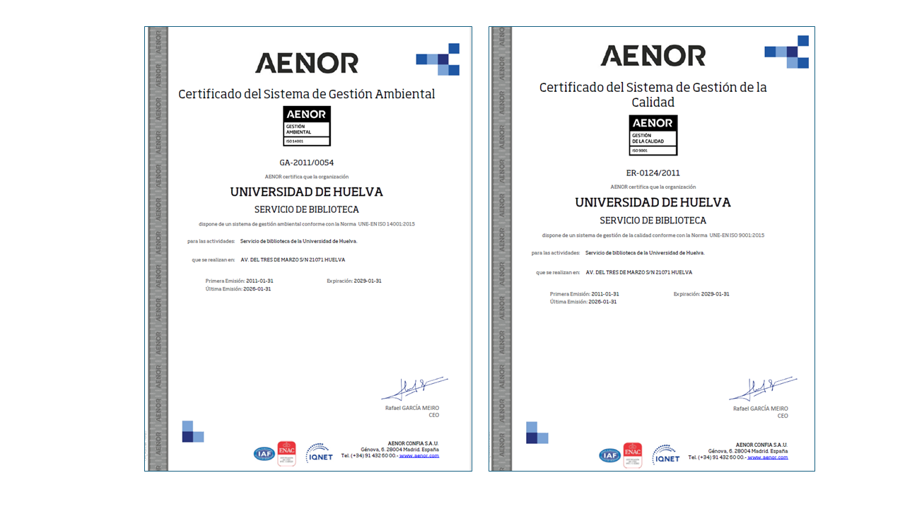 CERTIFICADOS AENOR 2026